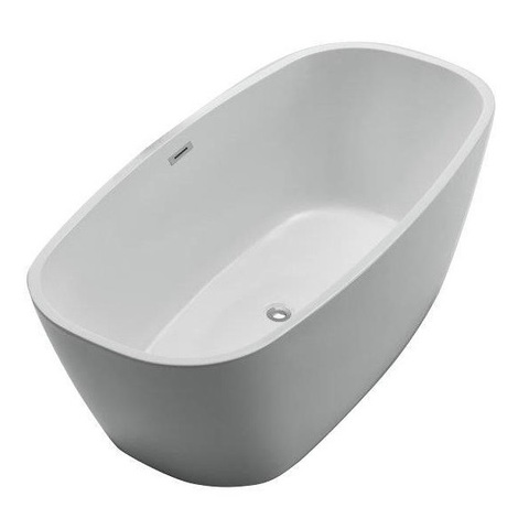 BelBagno BB72-1500 Отдельностоящая, прямоугольная акриловая ванна в комплекте со сливом-переливом цвета хром 1500x760x600