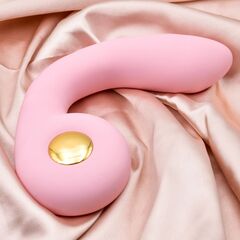 Розовый вибростимулятор точки G с нагревом Bendable Heating G-Spot Vibrator - 