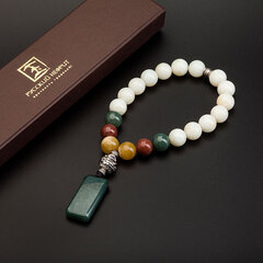 Четки из бусин "Изобилие". Белый нефрит.