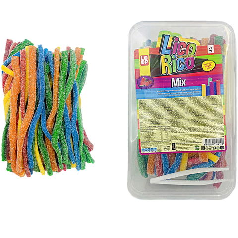 Желейные конфеты LicoRiko кислые карандаши микс 1кор*12бл*100шт, 10г
