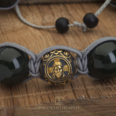 Бусина православная Спас Нерукотворный. Серебро с золочением.