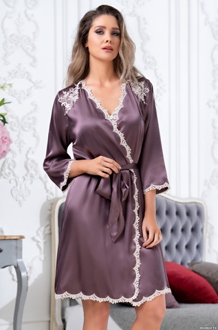 Короткий шелковый халат Бриджит (70% нат.шелк) S/M Sale