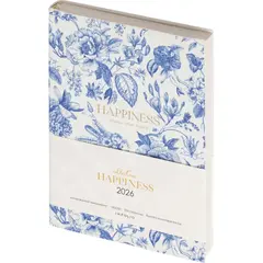 Ежедневник датированный 2026 IF 14х20см 176л, мягкий, Happiness I1732/blue
