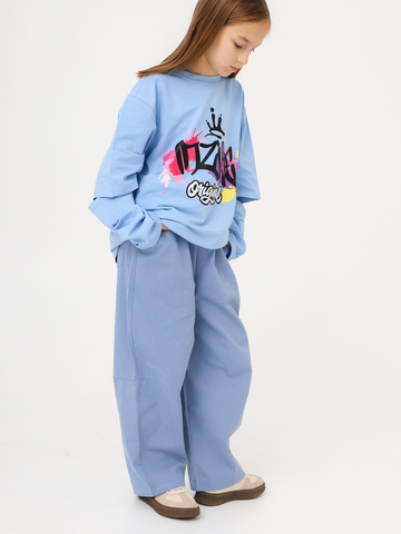 Лонгслив over Graffiti, голубой