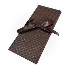 Коробка-конверт для денег, Ромб с бантом шоколадный, 17*8,3 см, 1 шт.