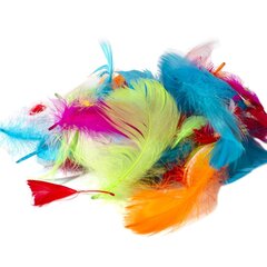 Перья декоративные пушистые Alingar, 4 гр, "Яркое ассорти", пакет с европодвесом,