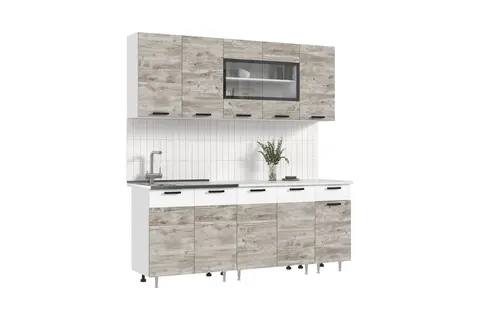 ЛДСП Кухня Гранд 2,0м (490) (Юкон/Белый, Белый (Антарес))