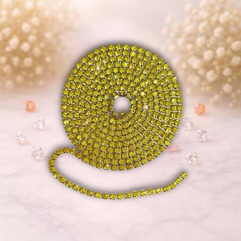 Стразовая лента 2,5мм цвет золото-желтый (упаковка 1м)