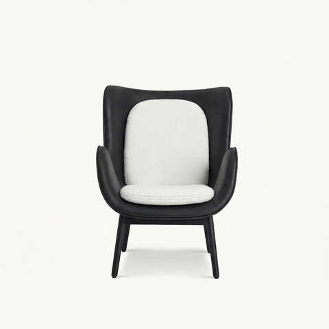 Дизайнерское кресло CUDDLE барашек/black