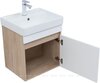 Aquanet 345350 Тумба с раковиной Оптима 50 цв. дуб светлый/белый сатин (345350)