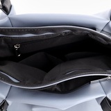 Сумка Саломея 607 гладкий серо-голубой + черный