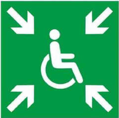 Знак "Пункт сбора" акрил 3 мм, ламинирование фотолюминесцентная пленка, скотч, 150х150