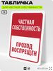Табличка для частной территории 