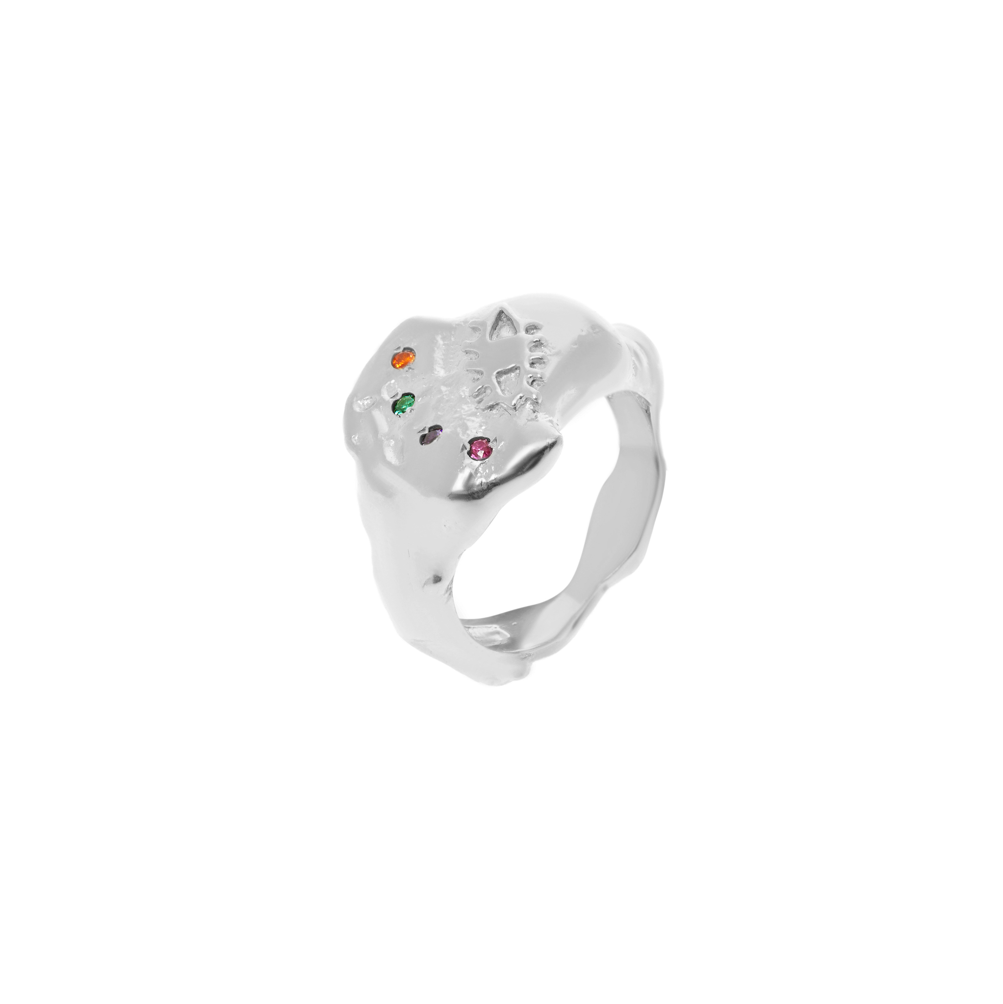 Кольцо Kressida Signet Ring Multi Silver