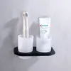 Abber Nord AA1557B Стакан двойной для зубных щеток, цвет: черный матовый