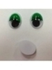 Глазки с ресницами-овальные, цвет зеленый 8 x10 мм (2 шт)