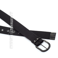 Купить черный брючный ремень - Магазин тельняшек.ру 8-800-700-93-18Ремень стропяной брючный Черный со стальной пряжкой в Магазине тельняшек