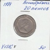 V1316F 1983 Великобритания 20 пенсов