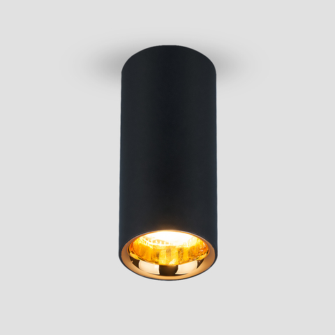 Накладной светодиодный светильник DLR030 12W 4200K черный матовый/золото
