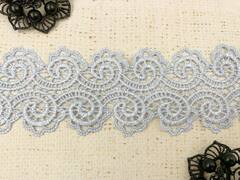 Кружево плетеное, ш. 5 см, бледно-голубой