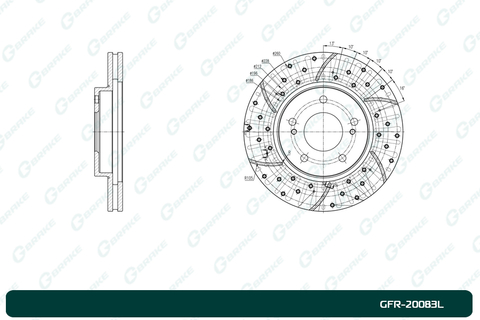 Диск тормозной перфорированный вентилируемый G-brake GFR-20083L левый