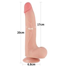 Телесный фаллоимитатор 8.5 Sliding Skin Dual Layer Dong - 20 см. - 