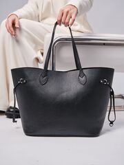 Сумка кожаная шоппер черная