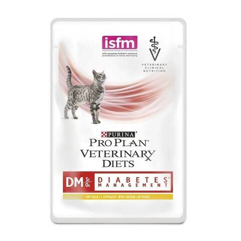 Purina Pro Plan Veterinary Diets DM St/Ox пауч для кошек при диабете (курица) 85 г
