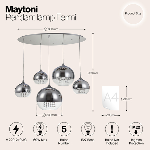 Подвесной светильник Maytoni Fermi P140-PL-170-5-N