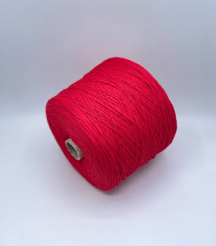 Бобинная пряжа (пр.Италия), art.Cotone, 350м/100 гр. 100%Хлопок, цвет-Алый , арт.34854