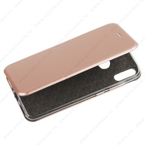 Чехол-книжка для Huawei Honor 8C - book case книжка розовое золото
