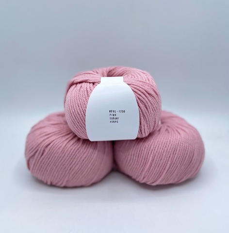 Сток (пр.Италия),art-Wool 125м/100гр, 55% Шерсть , 45% Акрил цвет-Розовый. арт.33451
