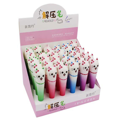 Ручка шариковая, масляная, Basir, синие чернила, серия "Котёнок", с игрушкой сквишем, 36 шт