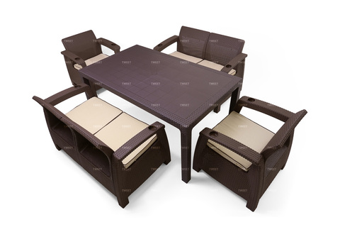 Комплект мебели Gardeck Family TWEET на 6 персон с обеденным столом, венге