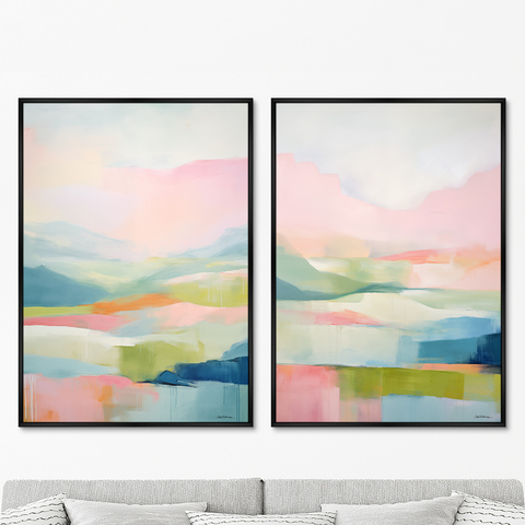 ArtNoMore - Набор из 2-х репродукций картин на холсте Landscape collection, In pastel tone, 2024г.