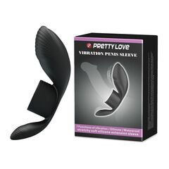Черное кольцо на пенис с вибрацией Vibration Penis Sleeve - 
