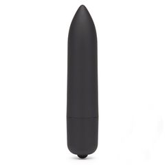 Черная вибропуля X-Basic Long Bullet 10 speeds - 9 см. - 