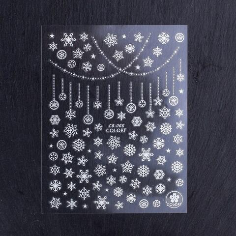 ZOO Наклейки снежинки белые