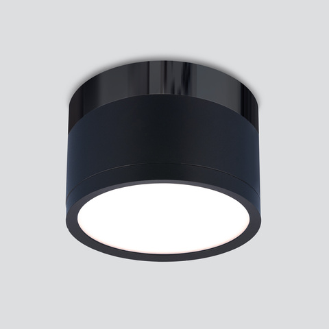 Накладной светодиодный светильник DLR029 10W 4200K черный матовый/черный хром