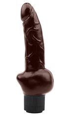 Коричневый вибратор Obsidian Vibe Cock - 19 см. - 