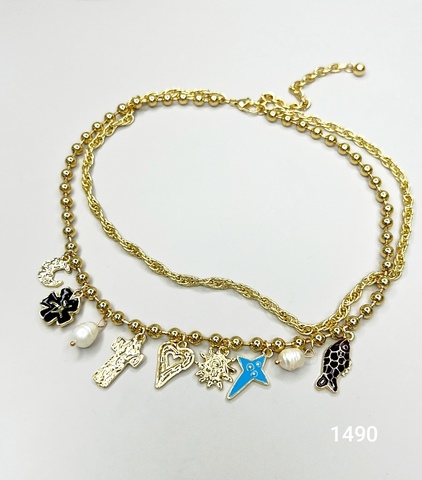 84156- Колье-чокер с подвесками в стиле APM MONACO