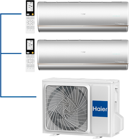 Мульти сплит-система Haier AS25S2SJ2FA-S + AS35S2SJ2FA-S / 2U50S2SM1FA-3 на 2 комнаты 25+25 м2