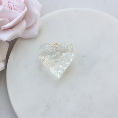 Подвеска Сердце, прозрачное, акрил, 26 мм, РК008