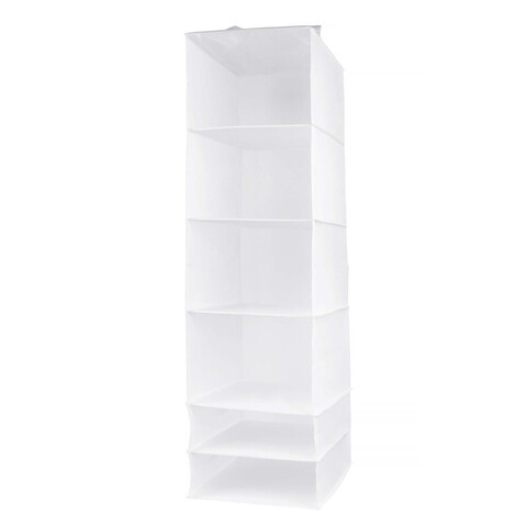 Модуль для хранения с 6 отделениями Flarkån, материал: полиэстер/полипропилен, цвет: белый, размер: 35х45х125 см.