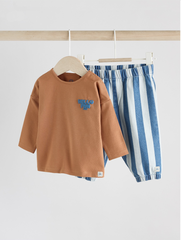 Лонгслив и брюки в комплекте для мальчика Next AY7-120, Оранжевый, Синий