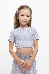 фуфайка  для девочки  КР 302459/небесно-голубой,сакура к483