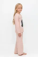 пижама  для девочки  К 1623/дымчатая роза,двойная клетка