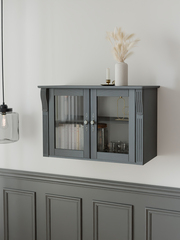 Шкаф навесной Сюзанна, деревянный, серый