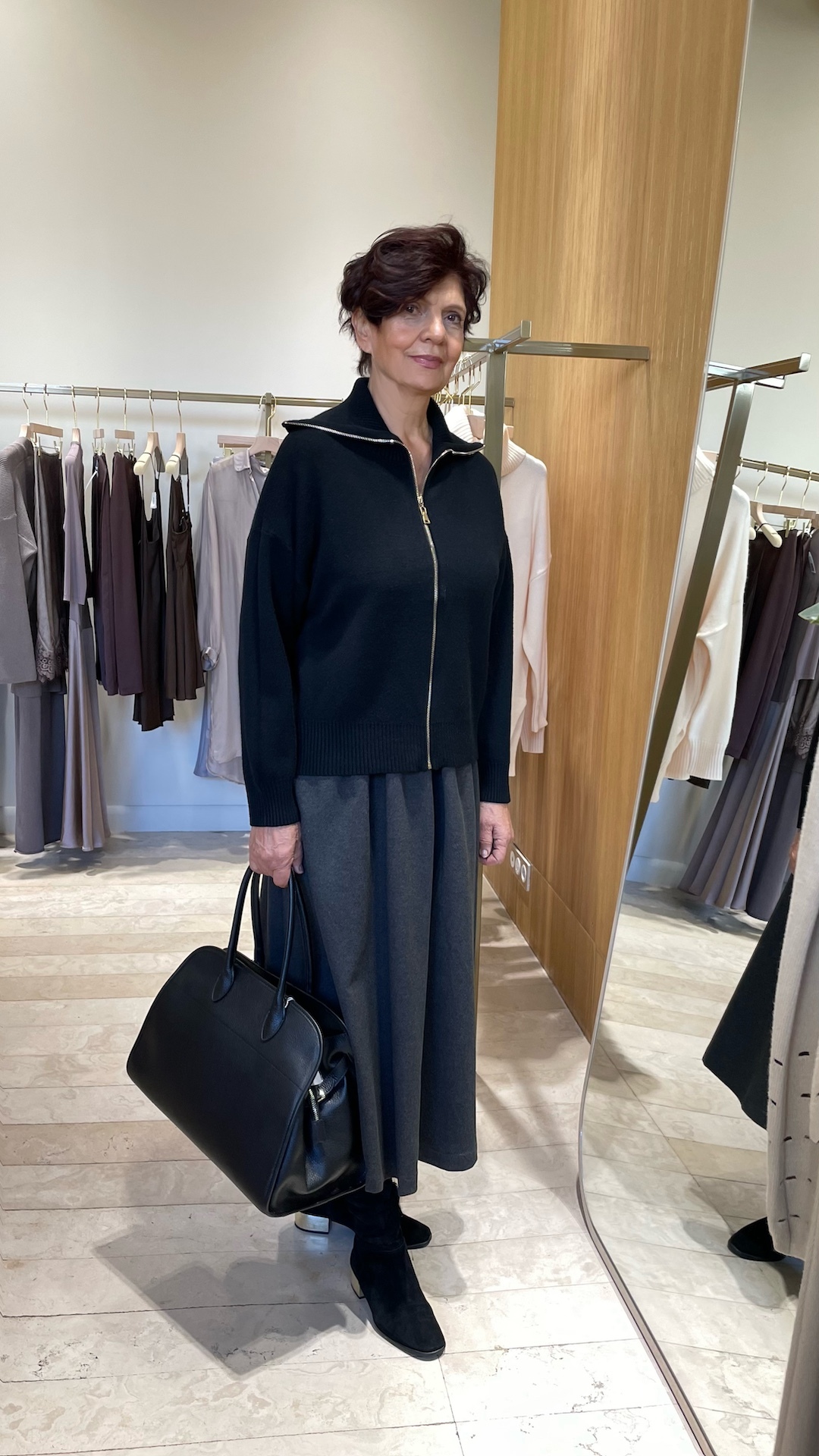 Трикотажный кардиган с высоким горлом на молнии