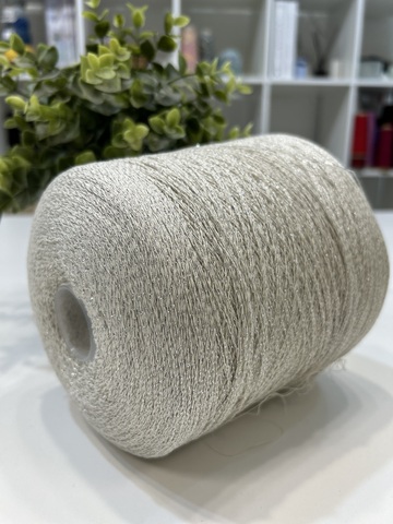 Вискоза с люрексом мел с серебром